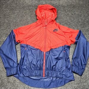 Nike Womens Windrunner Windbreaker Red & Blue Jacket USA Superman Medium‎